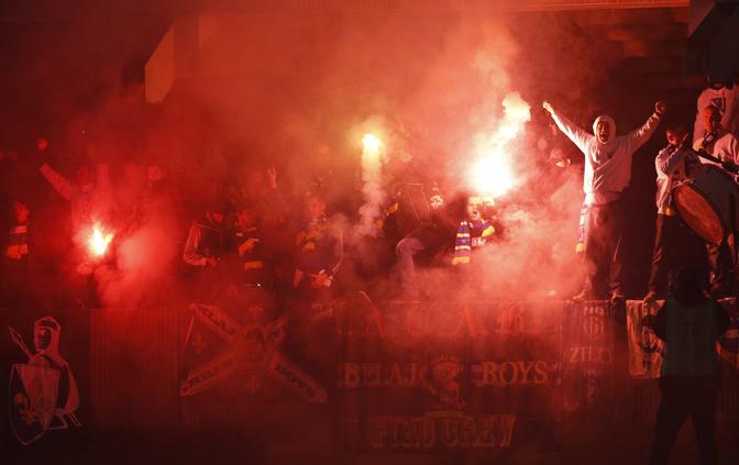 I tifosi della Bosnia in festa. Ap